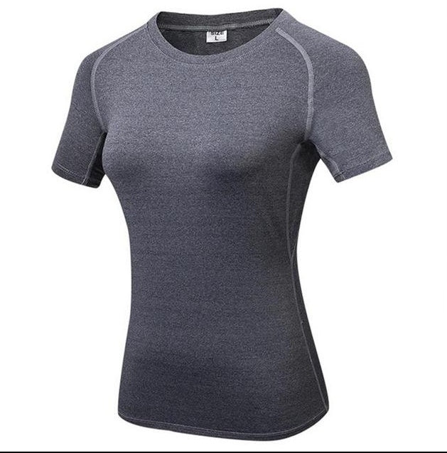 Womens Quick Dry Compression Training Yoga T-Shirts